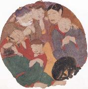 unknow artist The Seven Sleepers in the cave of Ephesus with their dog USA oil painting artist